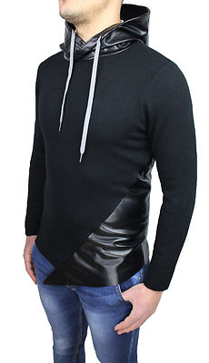 CARDIGAN FELPA UOMO DIAMOND NERO LANA GOLF INVERNALE SLIM FIT ADERENTE S M L XL