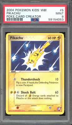 Pokemon Pikachu Poke Card Creator Kids' WB! Promo #5 PSA 9 Mint