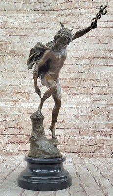 Vintage Style Classical Antique Bronze Sculpture Bust Figurine Statue Mercury