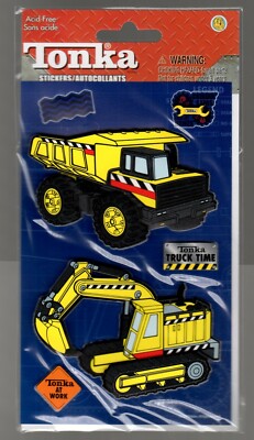 Tonka Truck Scrapbooking Stickers, 3-D Layered Glittery 3.5'' Large Yellow Black