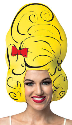 ADULT COMIC CARTOON YELLOW BEEHIVE FOAM WIG COSTUME ACCESSORY GC1352