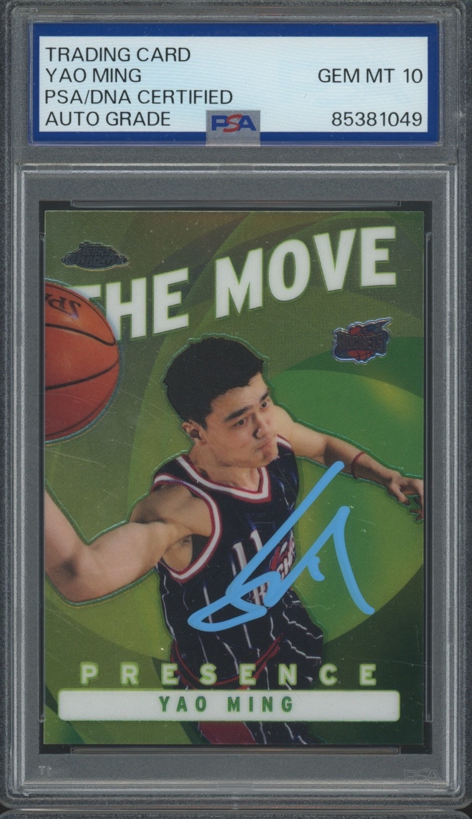 2002 Topps Chrome The Move Presence Yao Ming RC Rookie Gem Mint PSA DNA 10 Auto