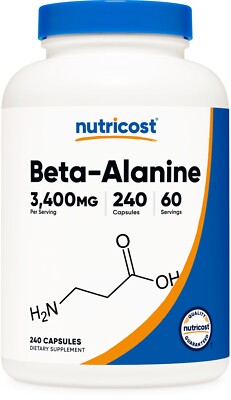 Nutricost Beta-Alanine Capsules 3400mg, 240 Capsules (60 Servings)