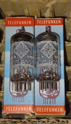2 TELEFUNKEN ECC802S 12AU7 Tubes