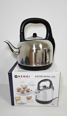HENDI Electric Kettle 4,2L elektrischer Wasserkocher Retro Design Edelstahl NEU