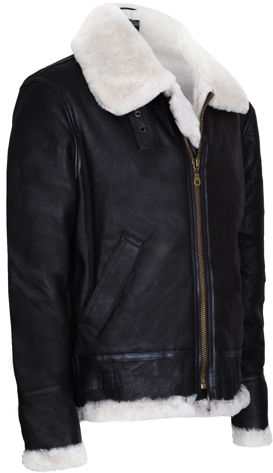 Pre-owned Infinity Men's Brown Pilot B3 Shearling Sheepskin Wwii Bomber Flying Aviator Jacket In Dark Brown With Cream Wool
