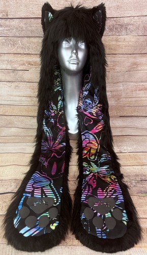 ❤︎‬ ‬ ⸒⸒00s SPIRIT HOODS  BLACK Wolf coat Black Faux Fur Coat Womens | Black Wolf - SpiritHoods