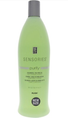 RUSK Sensories Purify Cleansing Shampoo 2 PACK Cucurbita & Tea Tree 35 Oz Each