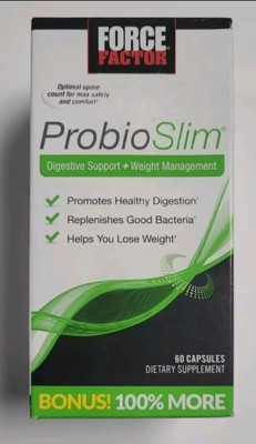 Force Factor ProbioSlim Probiotic Supplement Weight Loss Pills (60 Caps)
