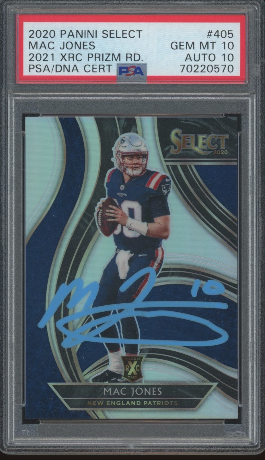2020 Panini Select 2021 XRC Prizm #405 Mac Jones RC Gem Mint PSA 10 10 Auto