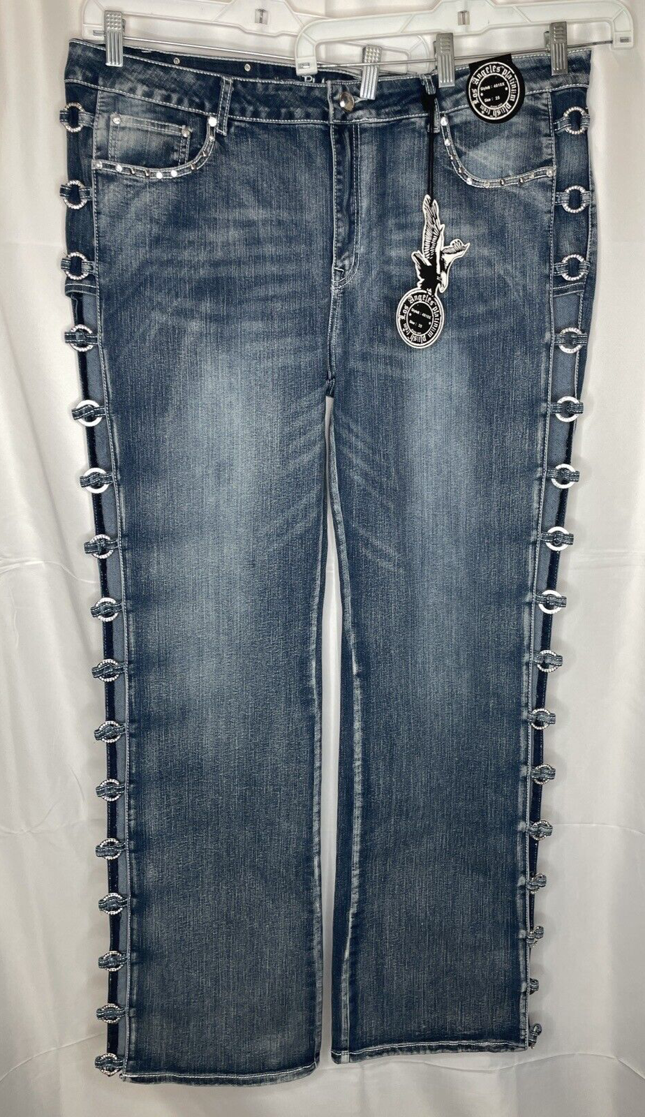 P　é rhinestone jeans Kedera Women's High Waisted Rhinestone Jeans Blue at Amazon