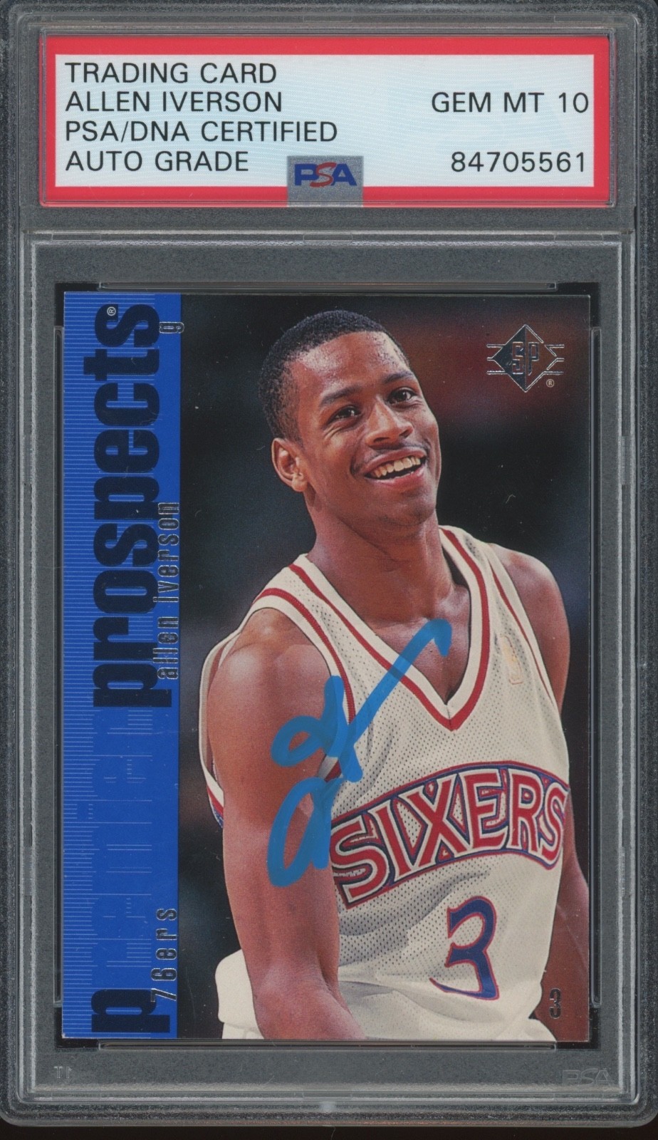 1996 Upper Deck SP #141 Allen Iverson Autograph RC Gem Mint PSA DNA 10 Auto