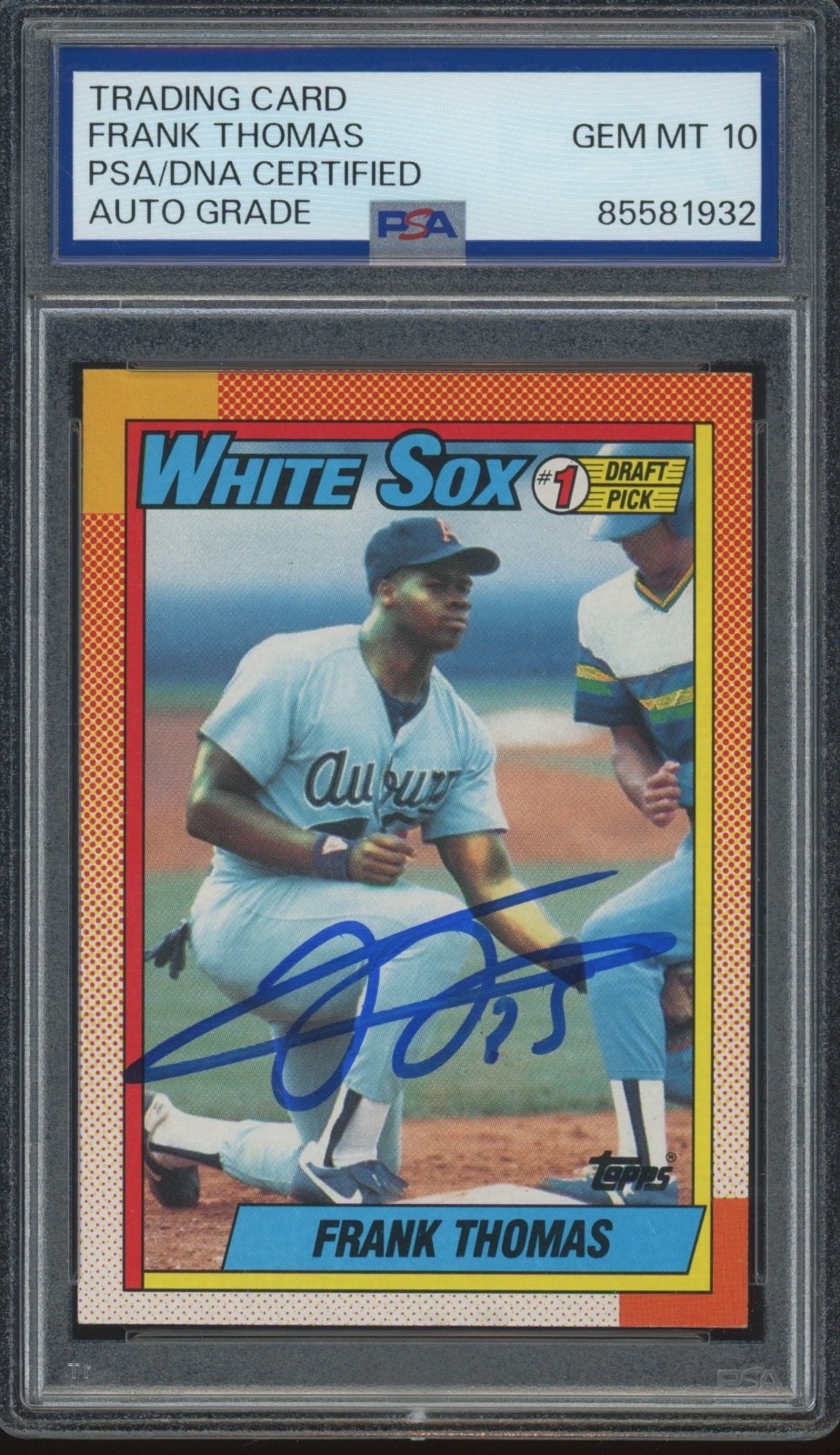 1990 Topps #414 Frank Thomas Autograph RC Rookie Gem Mint PSA DNA 10 Auto