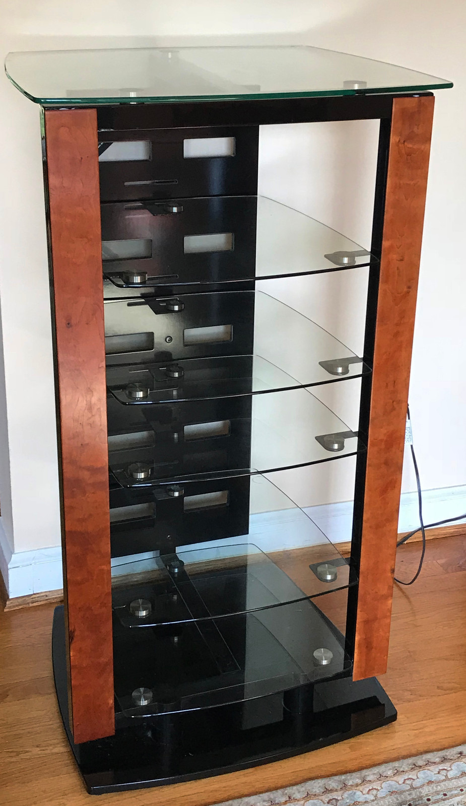 BDI Icon 9422 - 6 Shelf Audio Rack - Removable Custom Cherry Front Panels