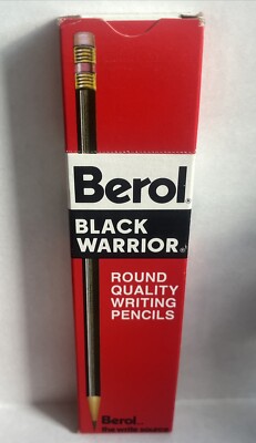 Vintage Berol Black Warrior No 3 Pencils Box of 12 New #3 372 372-3 Medium Hard