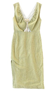 PALOMA WOOL Chambao Green Cotton Cut Out Midi Dress Size 38