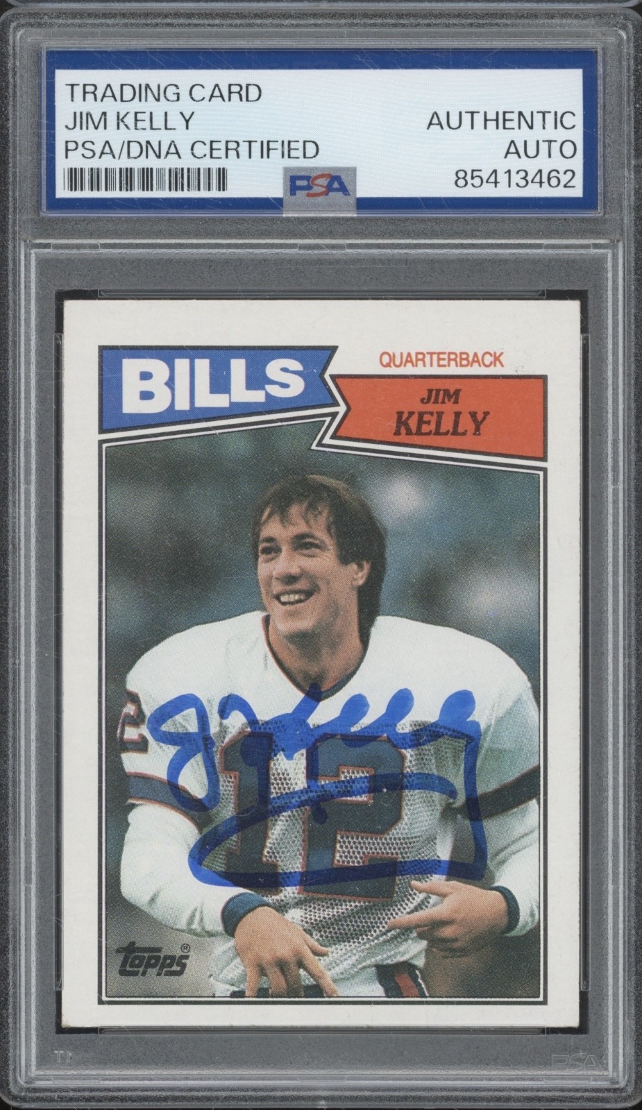 1986 Topps #362 Jim Kelly Autograph PSA DNA Authentic Auto
