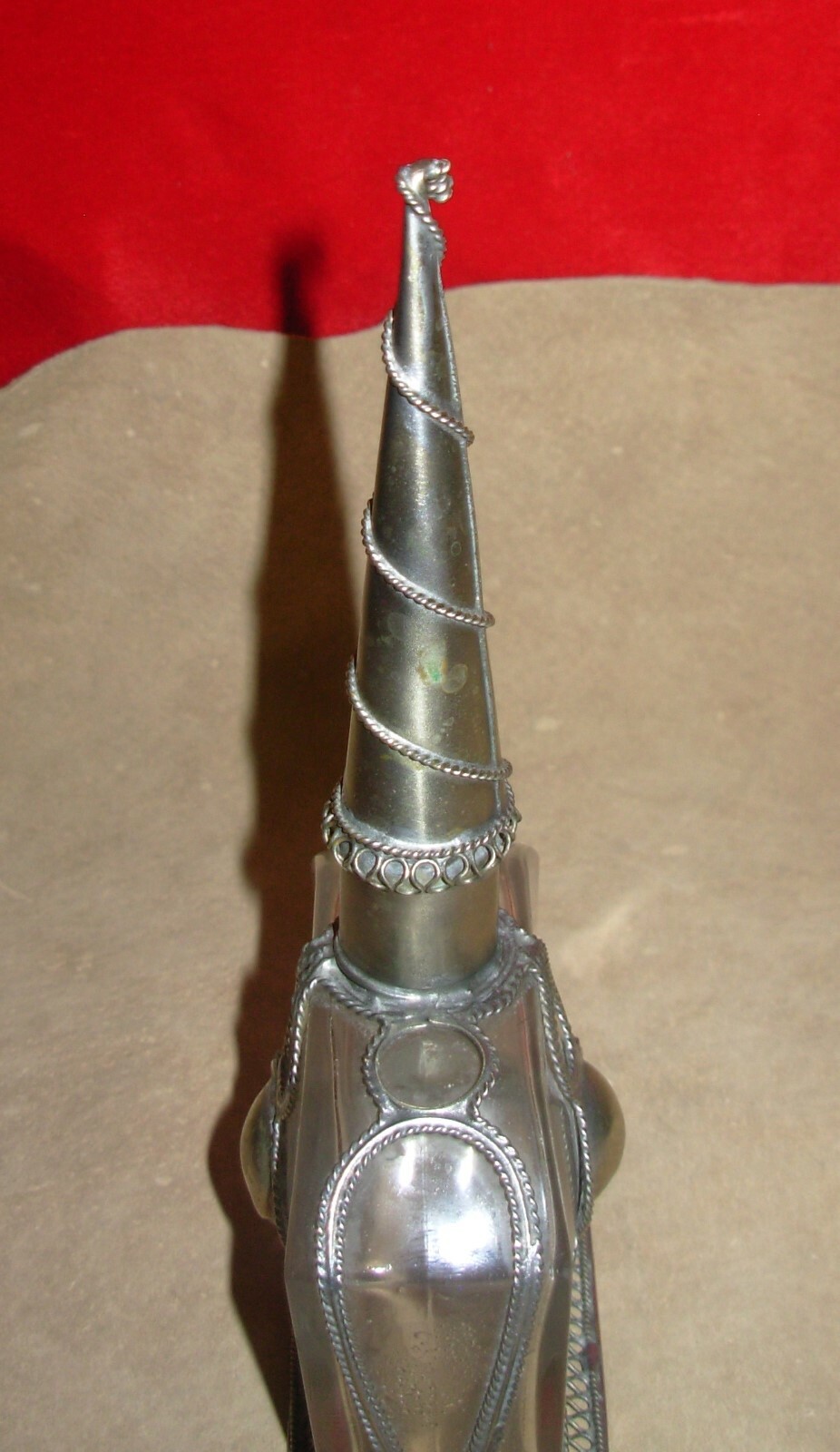 Antique Silver French Perfume Cologne Bottle-Eau De Toilette-Paris-