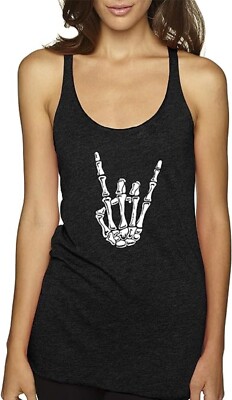 Women's Tank-Top Skeleton Hand Rock and Roll [#1176]