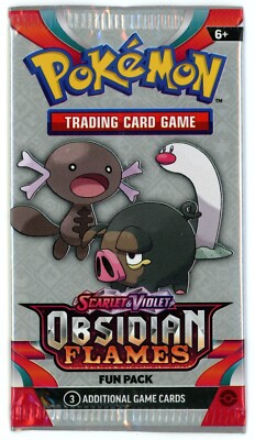 Pokemon Card - S&V Obsidian Flames - Fun Pack - 3 Cards - Factory Sealed