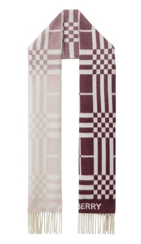 Burberry OMBRE CASHMERE CHECK JACQUARD SCARF 79”x 18” MADE