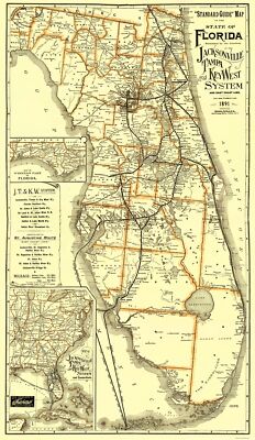 Jacksonville Tampa Key West - Matthews 1891 - 23.00 x 39.69