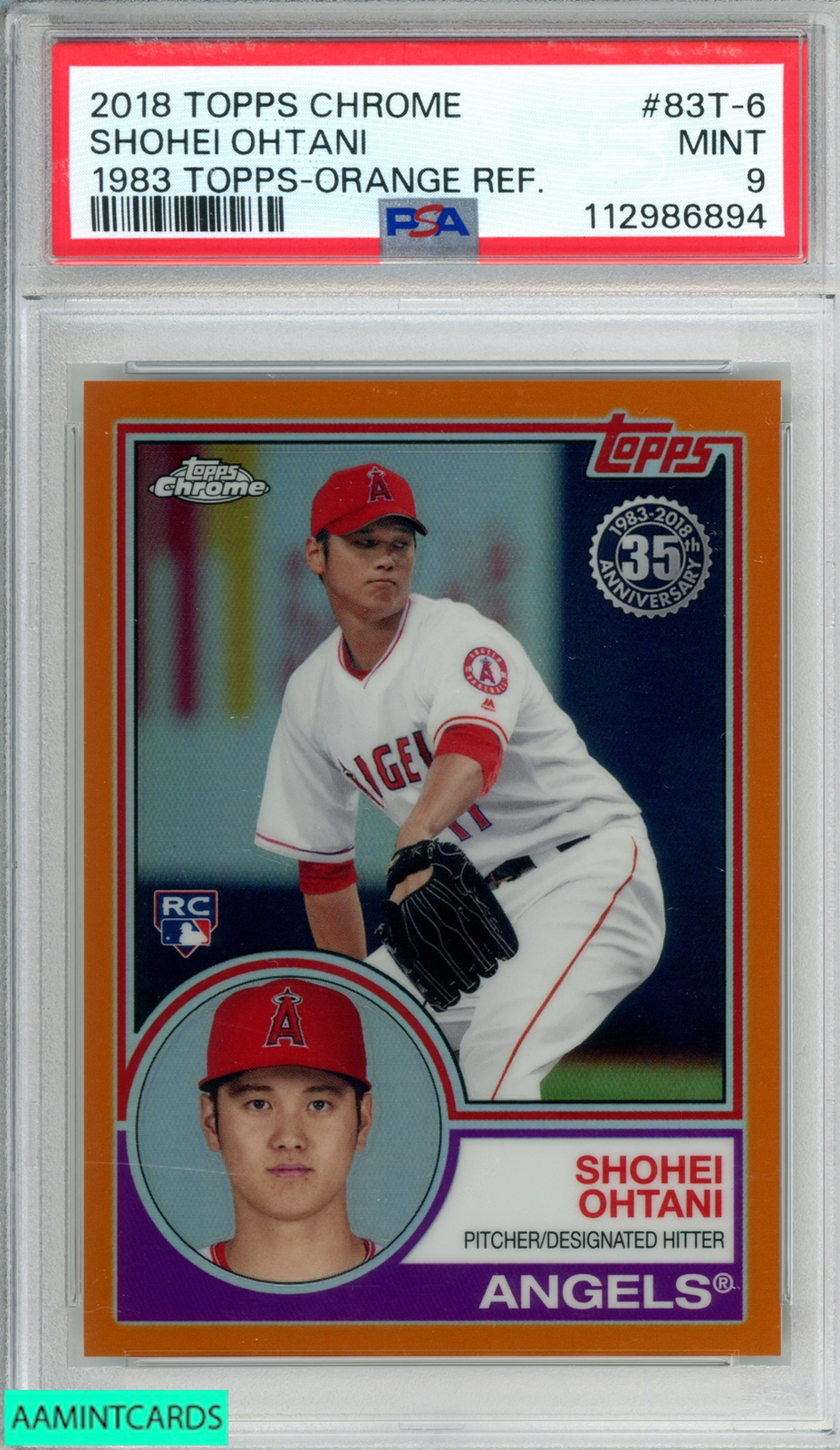 Topps chrome2018 83T-6 SHOHEI OHTANI 2枚 2018 TOPPS CHROME SHOHEI OHTANI #83T-6 1983 TOPPS ORANGE 6