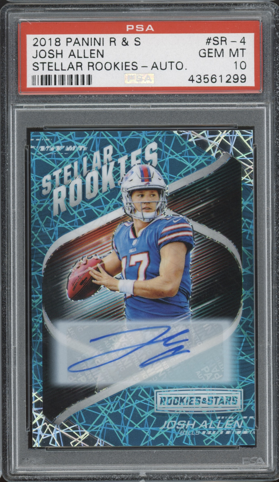 2018 Rookie & Star Stellar Rookie Josh Allen 17/25 Jersey # Auto Gem Mint PSA 10