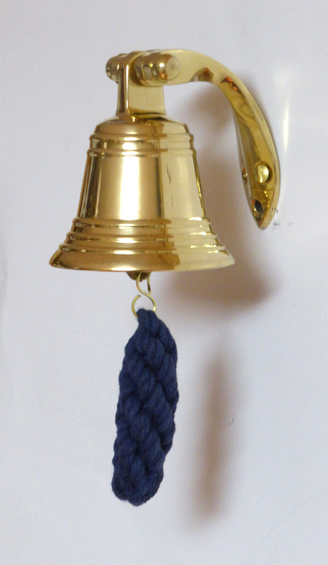 Messingglocke  Schiffsglocke Schwere AusfÃ¼Hrung Mit Wandhalterung 5 Cm