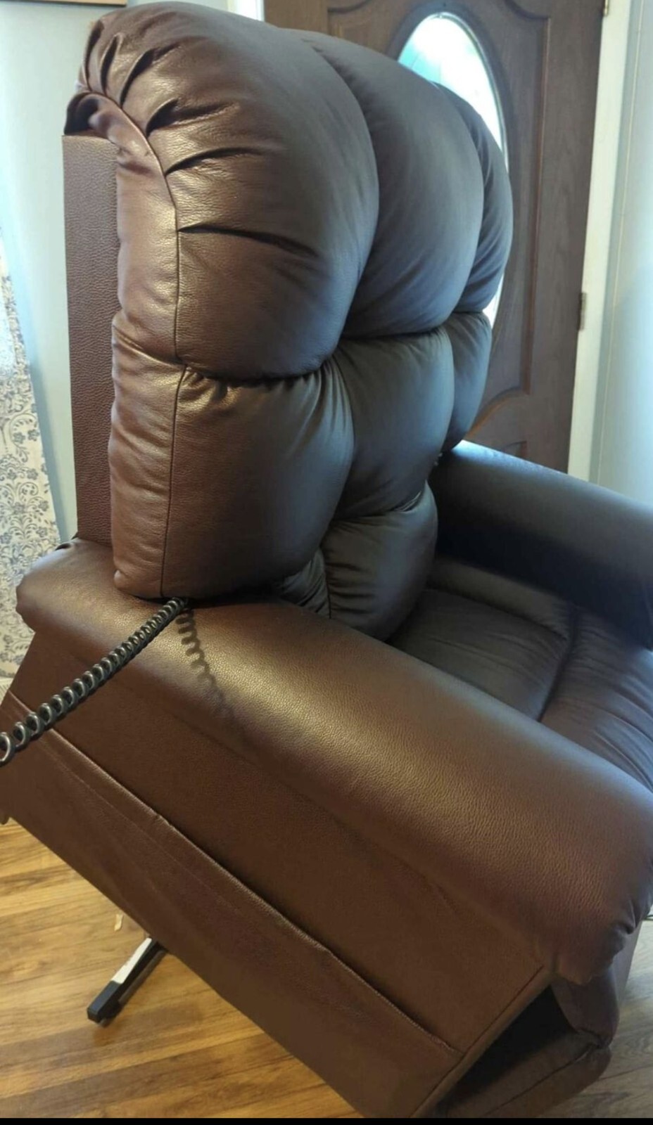 Brand New Chestnut Leather Perfect Sleep Lift chair, infinite positions, massage