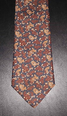 Empire Tie Paisley Dk Teal Maroon Orange Small Paisley Design NIB t4580
