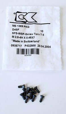 (10) KENNAMETAL T8 Torx Cap Indexable Insert Screw M2.5-4H X 0.45X7