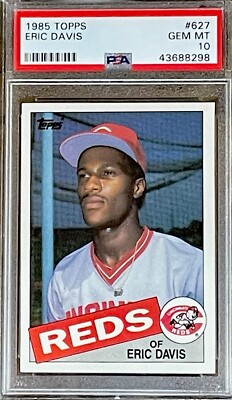 1985 ERIC DAVIS TOPPS # 627 ROOKIE CARD RC LOW POP GEM MINT PSA 10