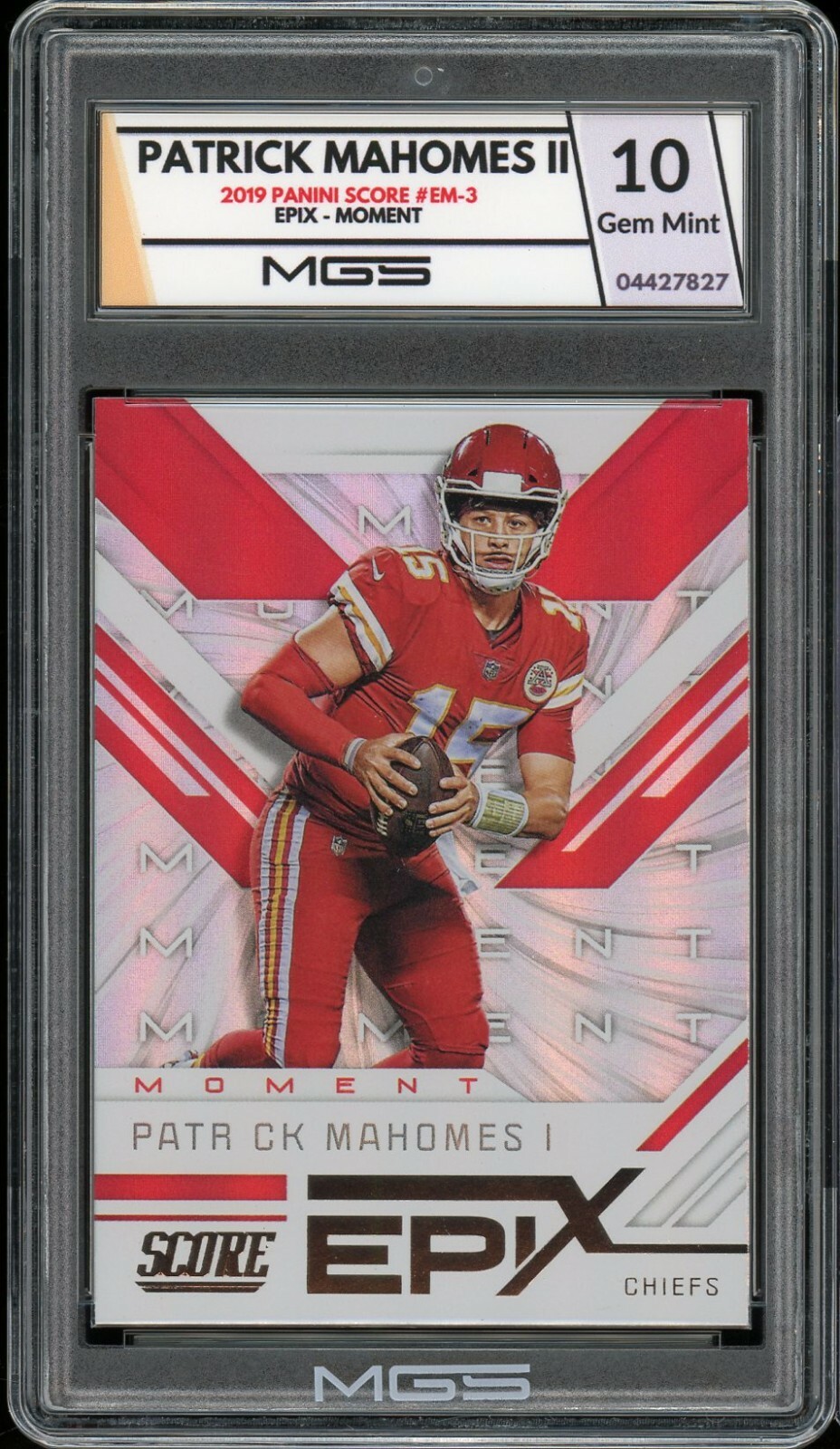 2019 Panini Score #EM-3 Patrick Mahomes II Graded 10 MGS GEM 2019 Panini Score #EM-3 Patrick Mahomes II Graded 10 MGS GEM