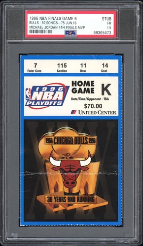 1996 NBA FINALS GAME 6 MICHAEL JORDAN TITLE #4 TICKET🎟️6