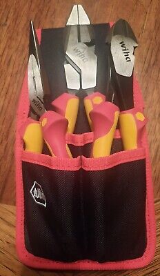 BRAND NEW WIHA INSULATED INDUSTRIAL Pliers/Cutters Set-3 Pieces w/Storage Pouch