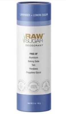 Raw Sugar Deodorant 1 Stick Lavender + Lemon Sugar 2 Oz DISCONTINUED All Natural