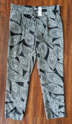 Banana Republic Rayon Paisley Ankle Pants Women s Size Medium Drawstring $69.99