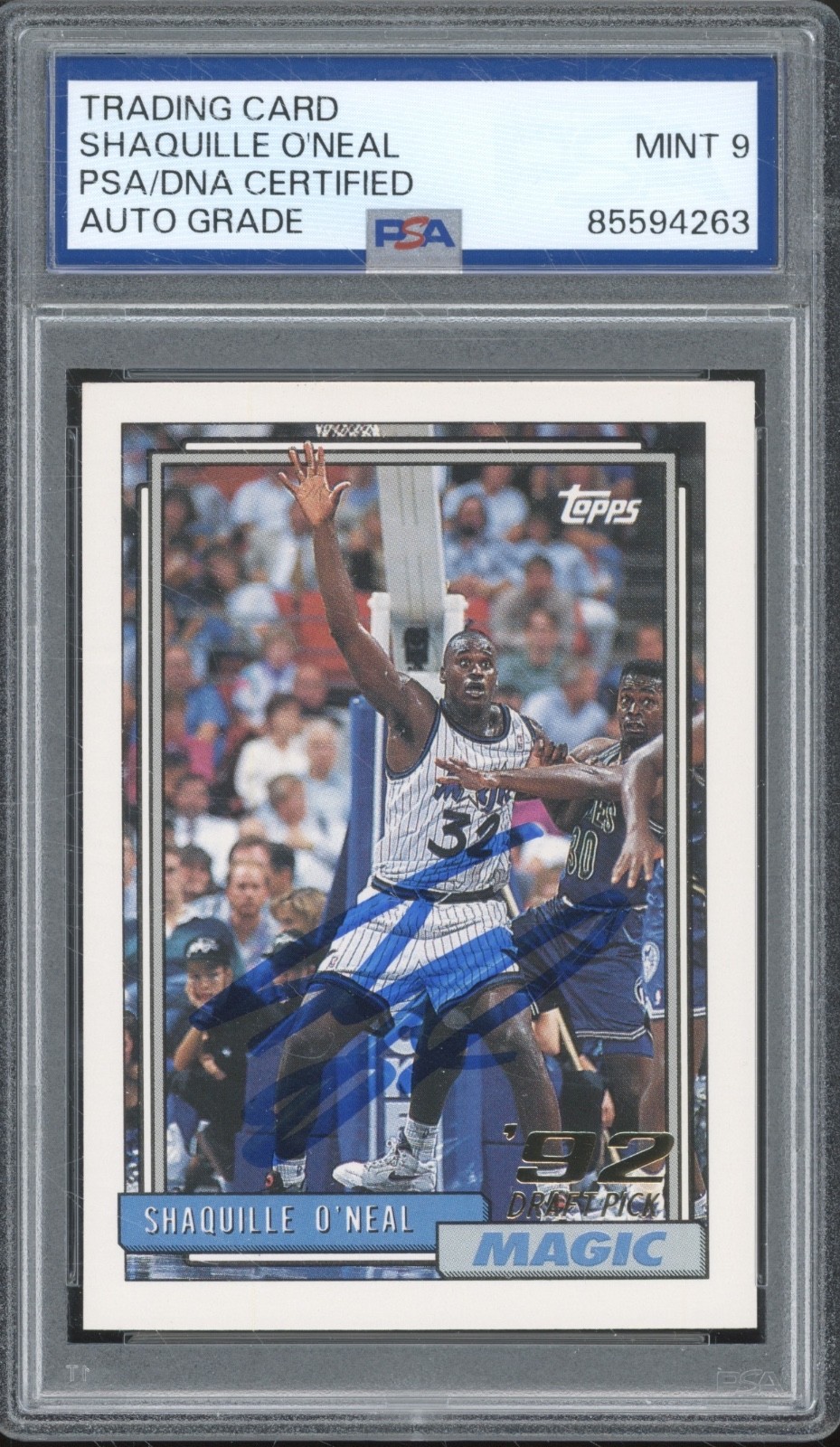 1992 Topps #362 Shaquille O`Neal Autograph RC Rookie Mint PSA DNA 9 Auto