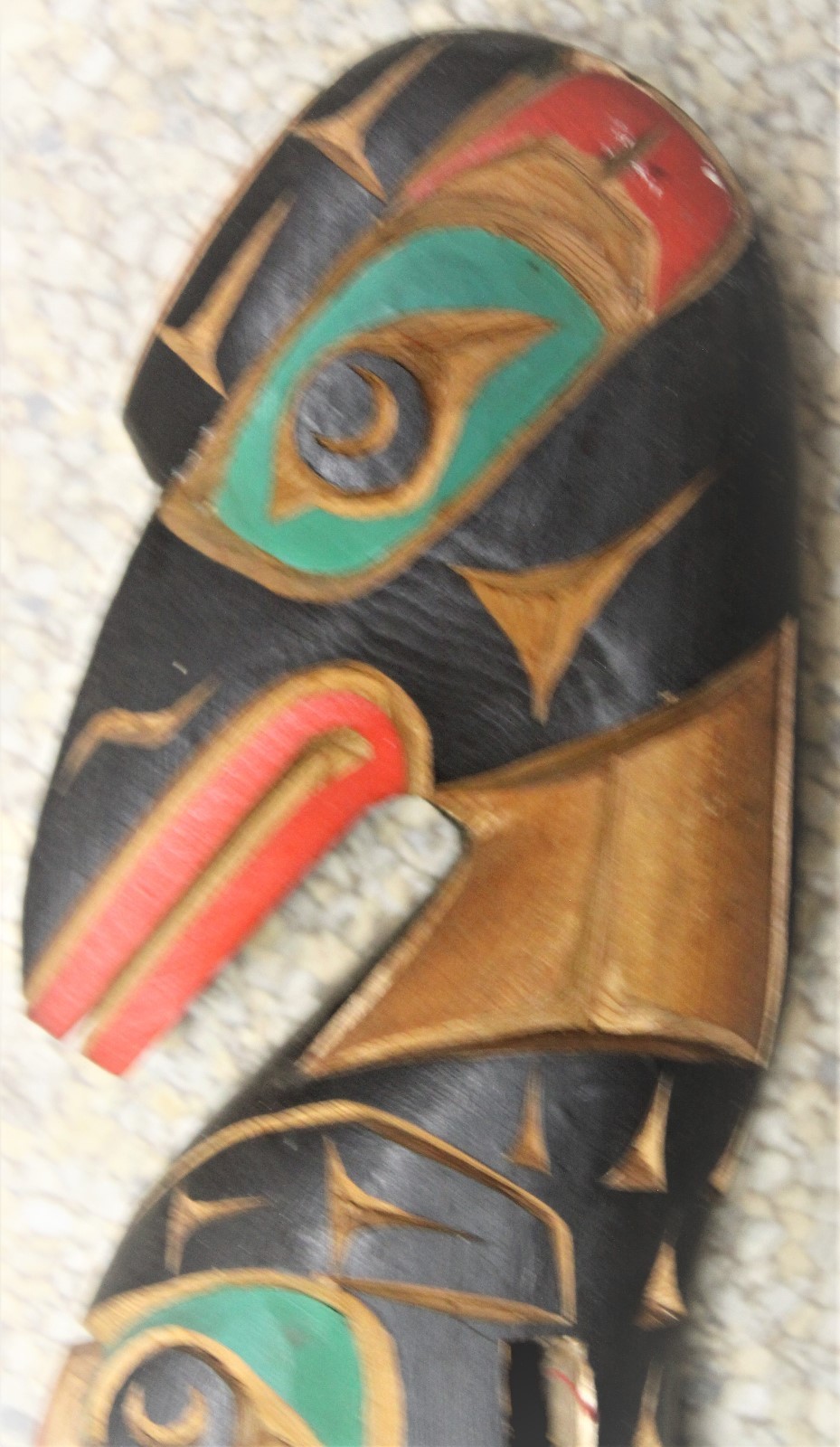 OLD Northwest Coast Ceremonial Tlingit Raven HandHeld Totem Highly Detailed 30