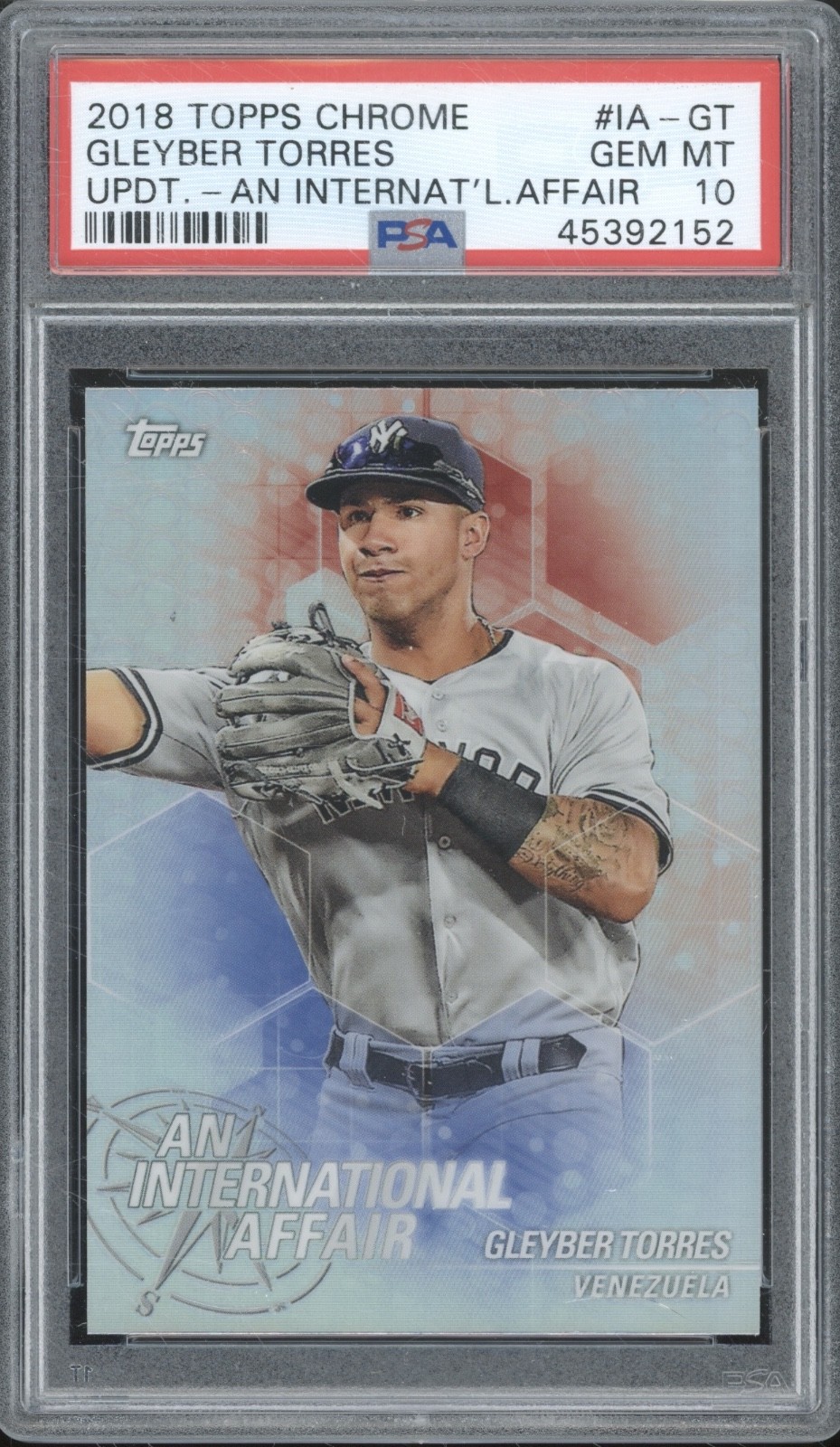 2018 Topps Chrome Update International Gleyber Torres RC Rookie Gem Mint PSA 10