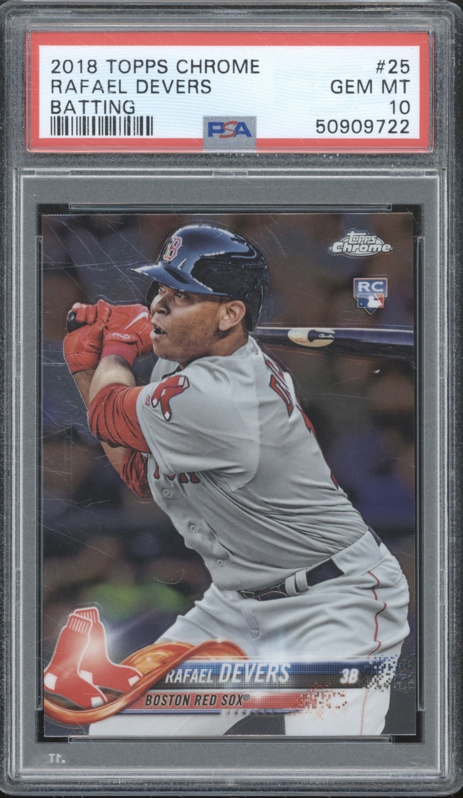 2018 Topps Chrome Batting #25 Rafael Devers RC Rookie Gem Mint PSA 10