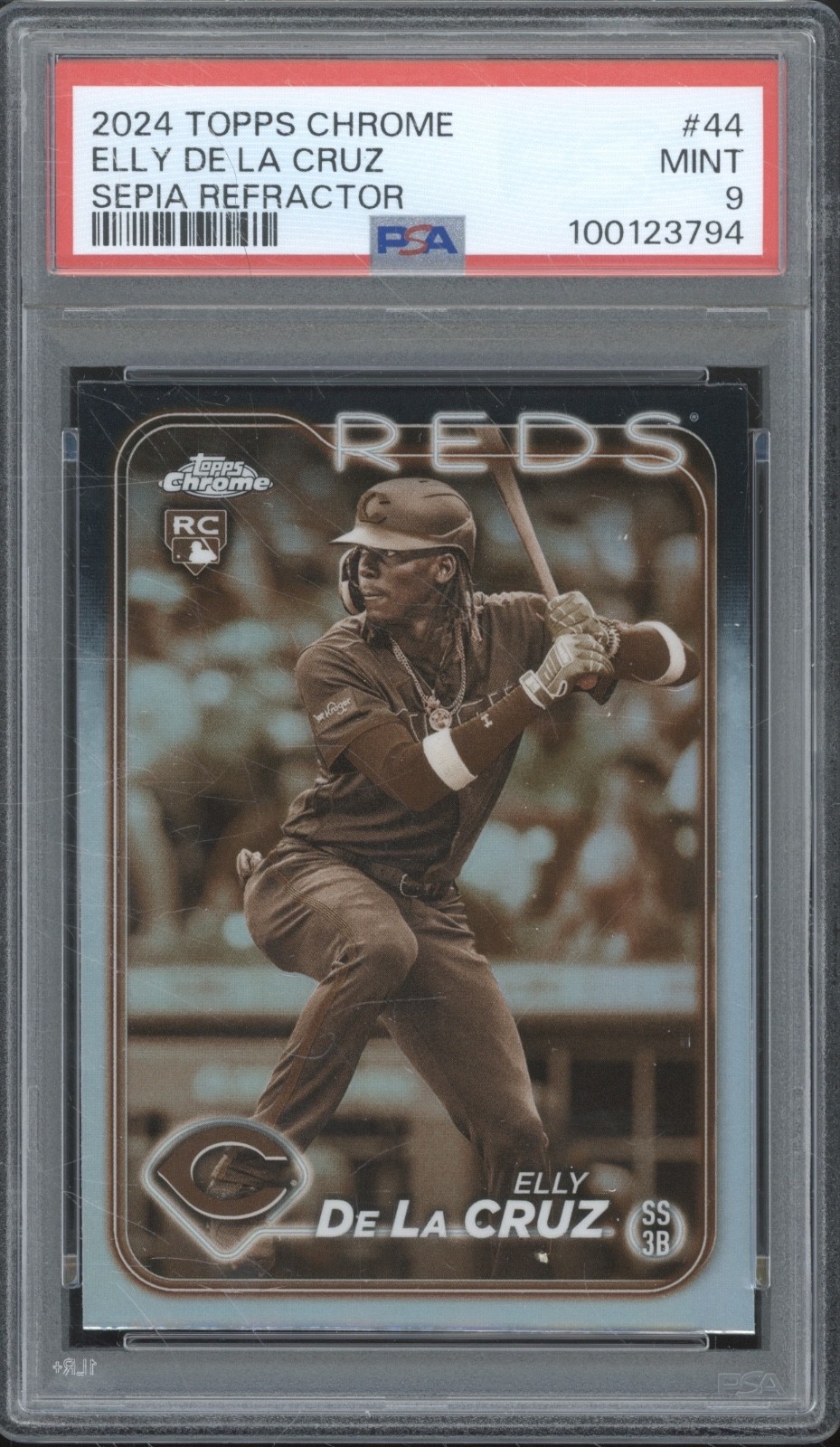 2024 Topps Chrome Sepia Refractor #44 Elly De La Cruz RC Rookie Mint PSA 9