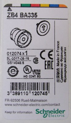 SCHNEIDER ELECTRIC ZB4 BA335 Black Down Arrow Push Button Operator