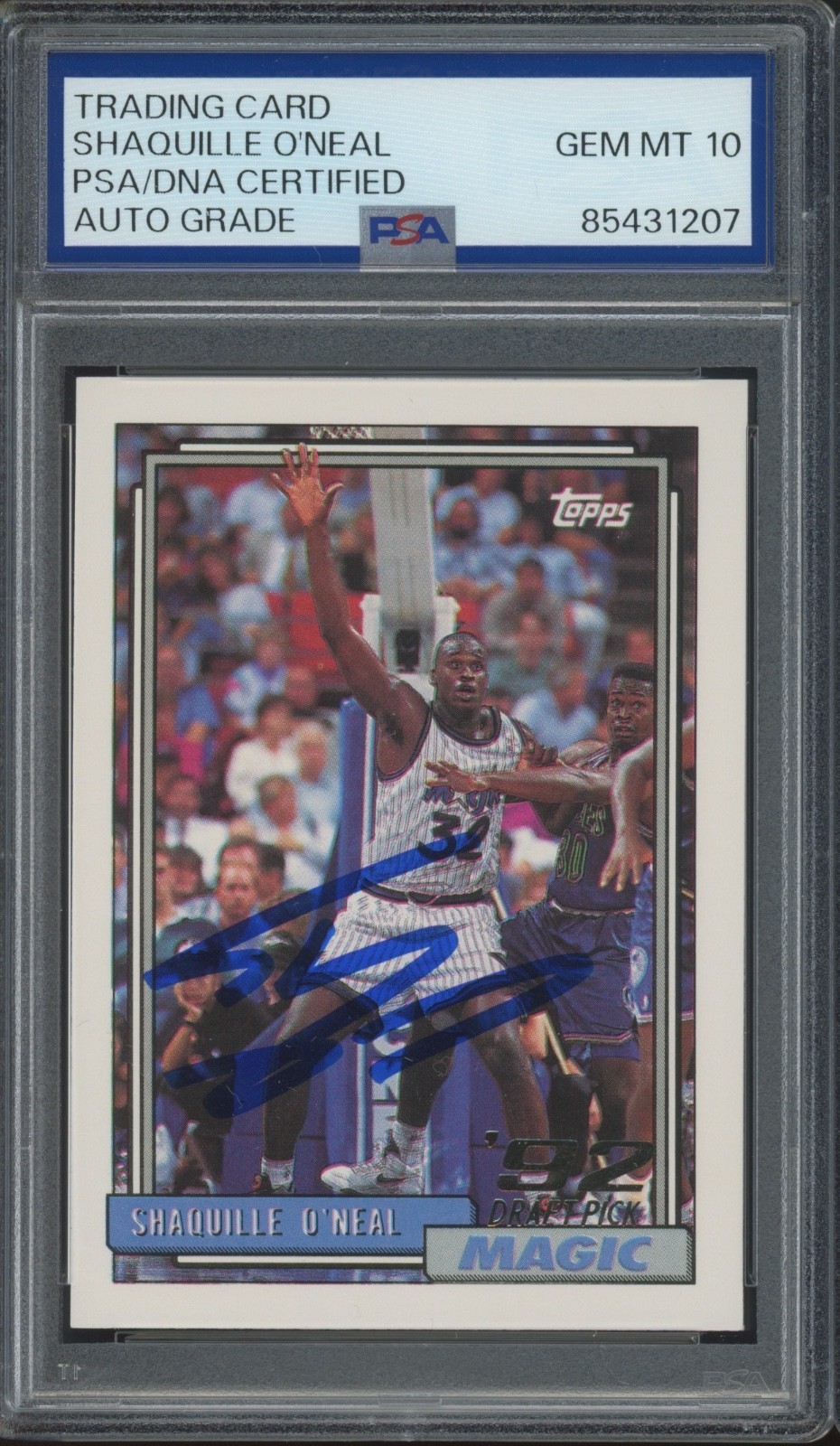 1992 Topps #362 Shaquille O'Neal Autograph RC Rookie Gem Mint PSA DNA 10 Auto