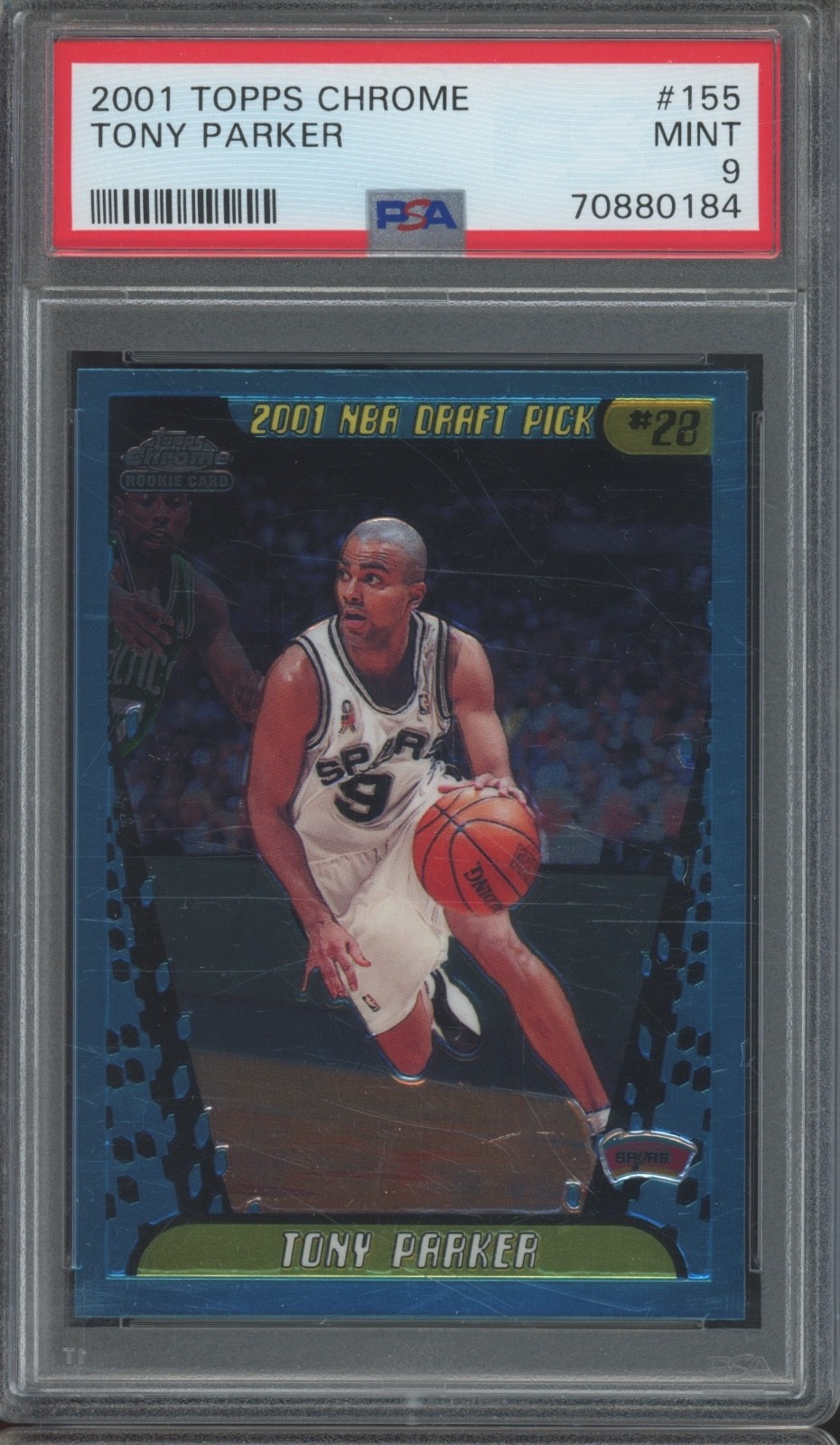 2001 Topps Chrome #155 Tony Parker RC Rookie Mint PSA 9