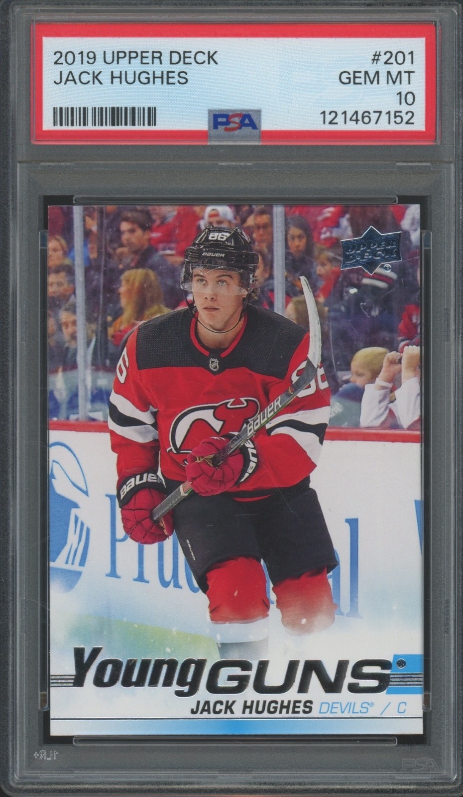 2019 Upper Deck Young Guns #201 Jack Hughes RC Rookie Gem Mint PSA 10