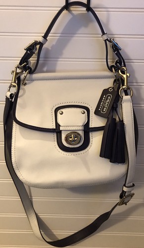 Coach 22409 Legacy White Purple Archival Two Tone Leather