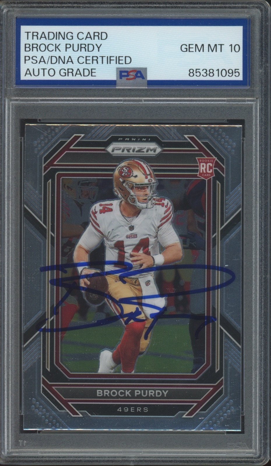 2022 Panini Prizm #353 Brock Purdy Autograph RC Rookie Gem Mint PSA DNA 10 Auto