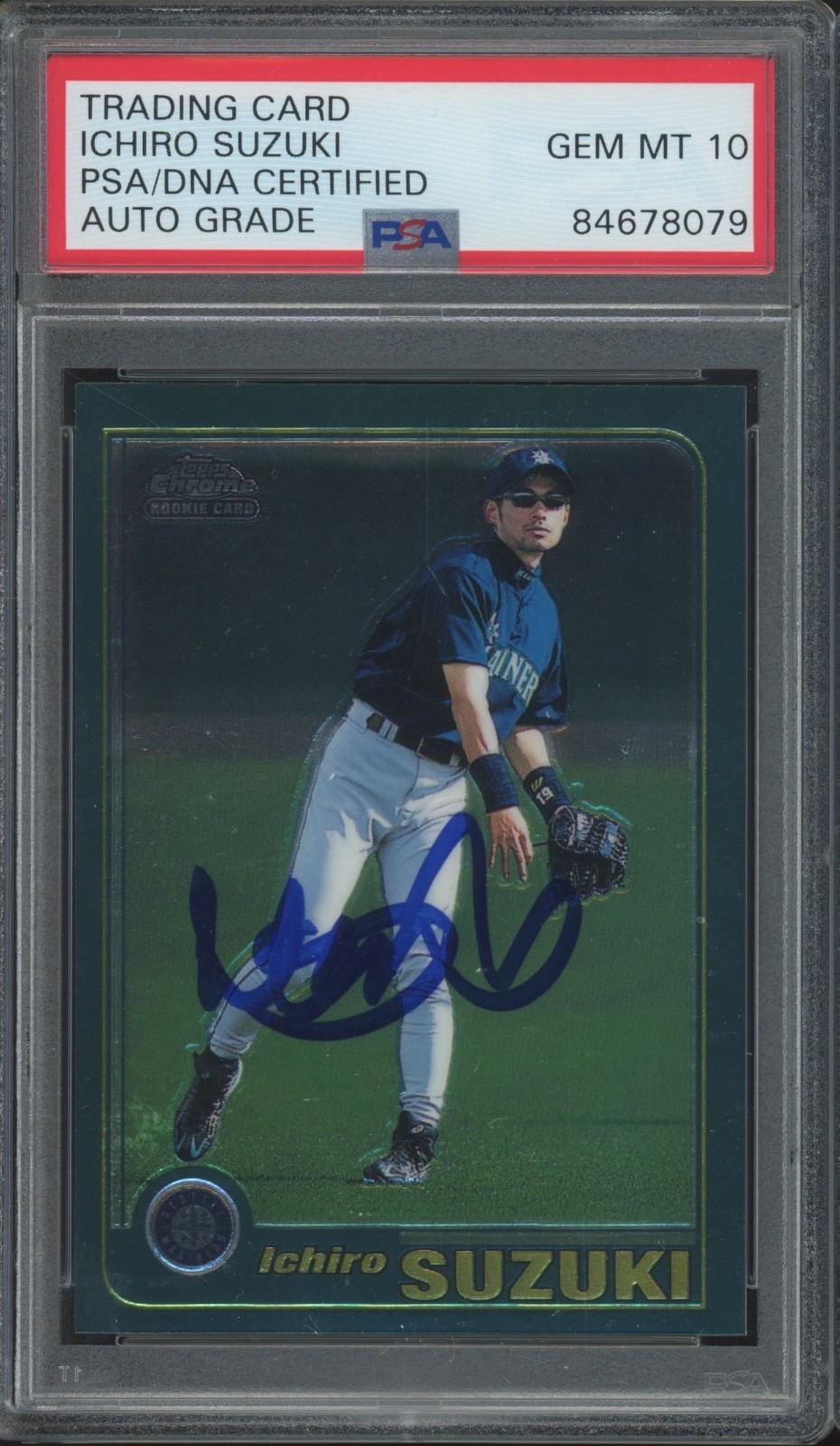 2001 Topps Traded #T266 Ichiro Suzuki RC Rookie Gem Mint PSA DNA 10 Auto